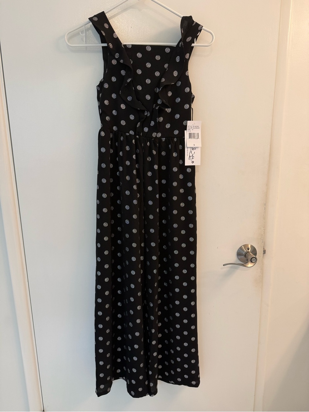 Pippa & Julie Black Maxi Dress with White Polka Dots